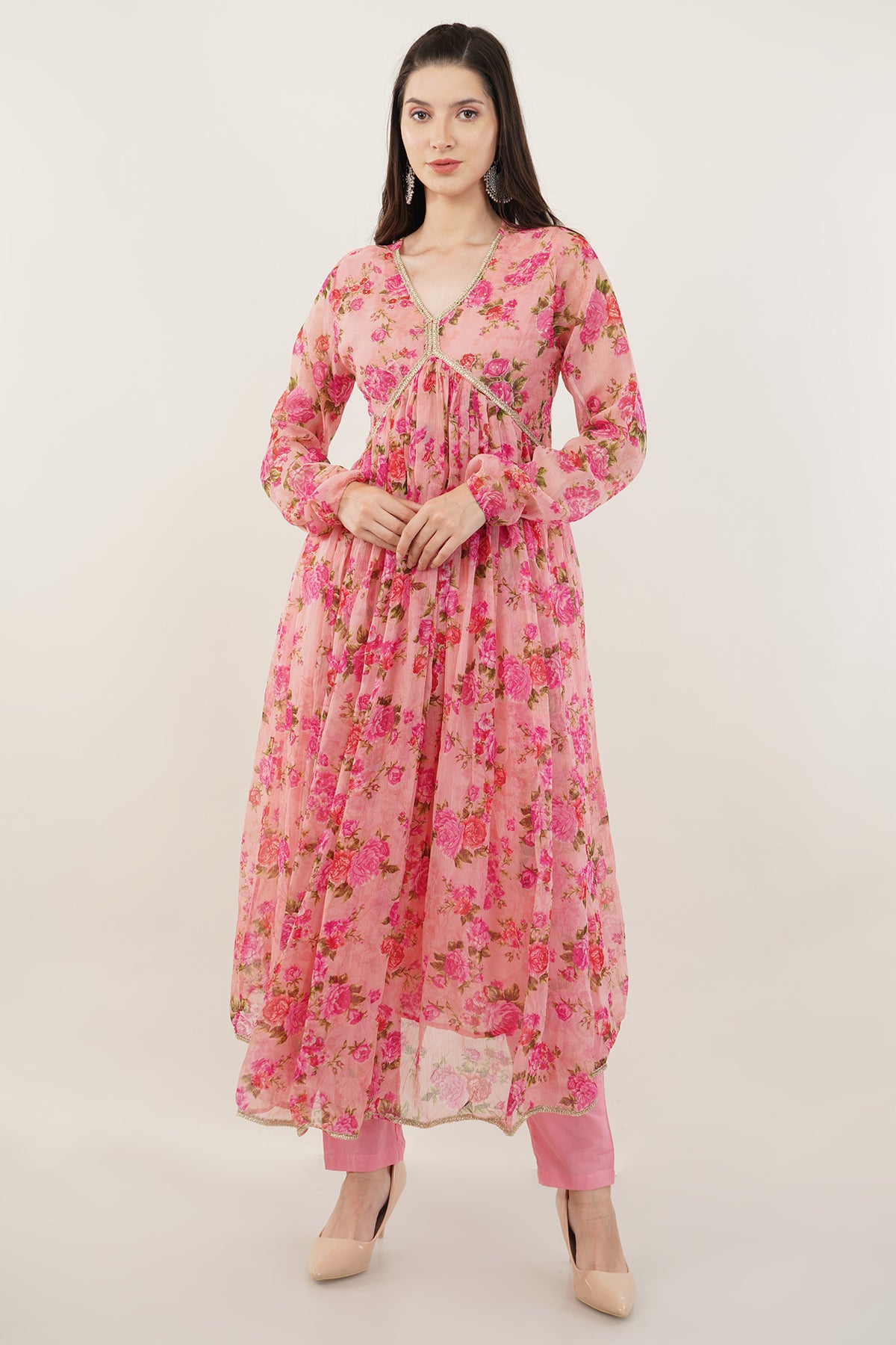 Alia Cut Pure Georgette Floral Print Suit