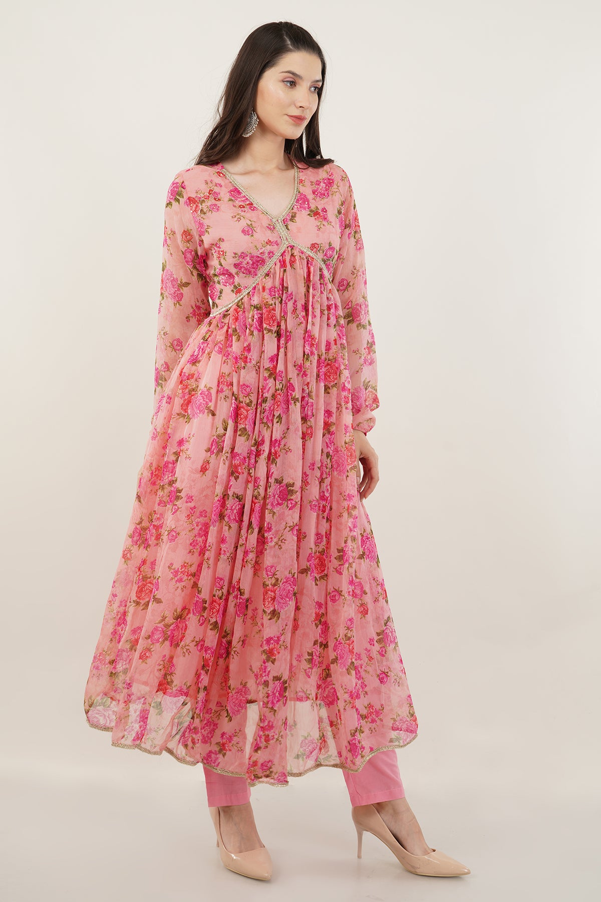 Alia Cut Pure Georgette Floral Print Suit