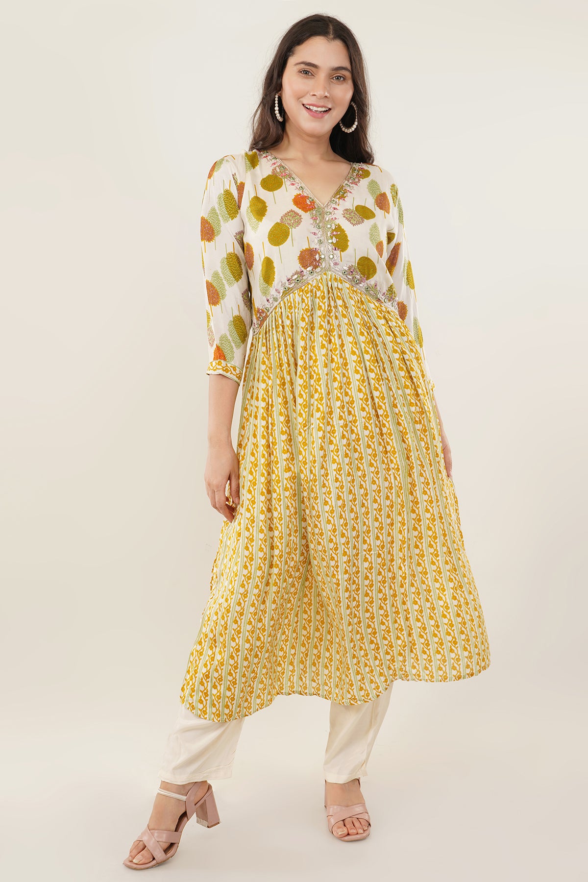 Shop Alia Cut Pure Muslin Suit Set in Vibrant Yellow - Shivee.in