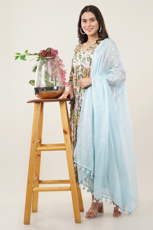 Alia Cut Floral Cotton Suit Set