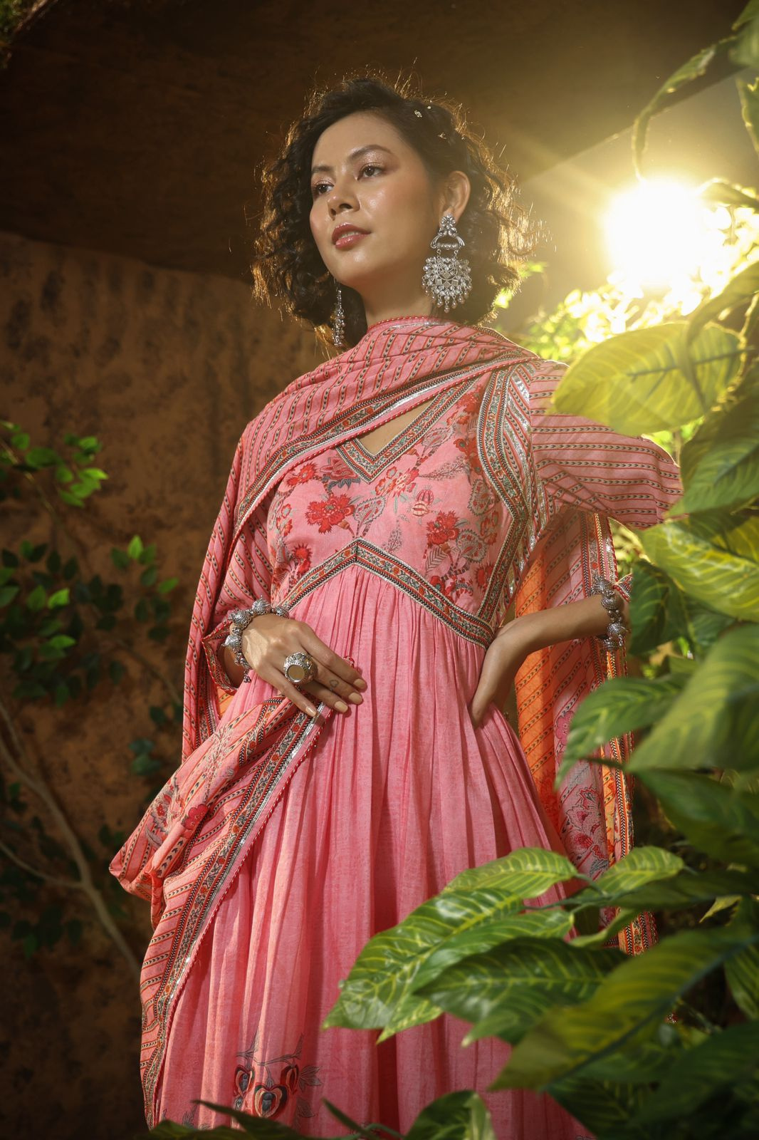 Alia Cut Peach Color Mulmul suit