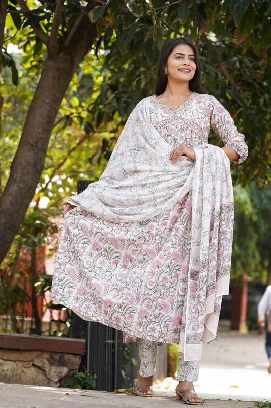 Pure Cotton Alia Cut Suit